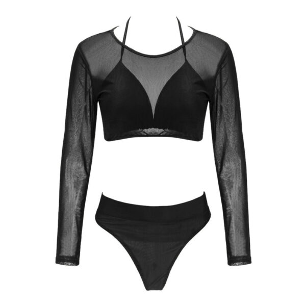 Two Piece Mesh Long Sleeve Swimsuit